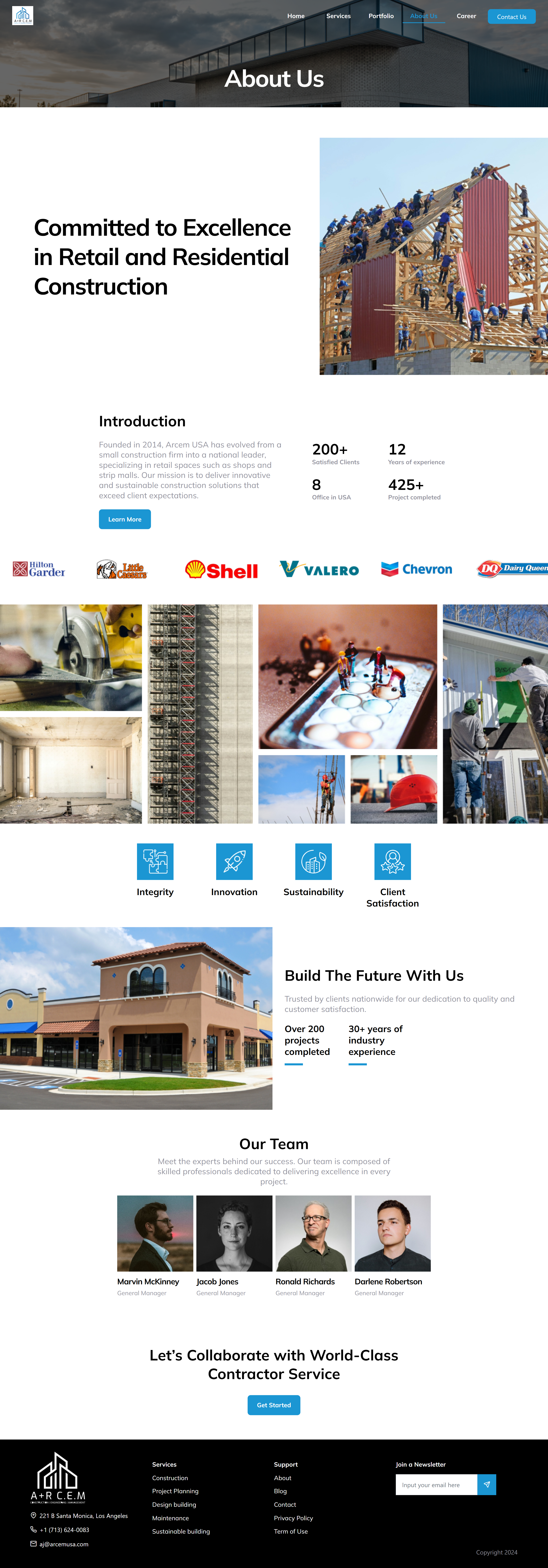 ARCEM USA — Construction Corporate Website | Raza ul Mustafa Project